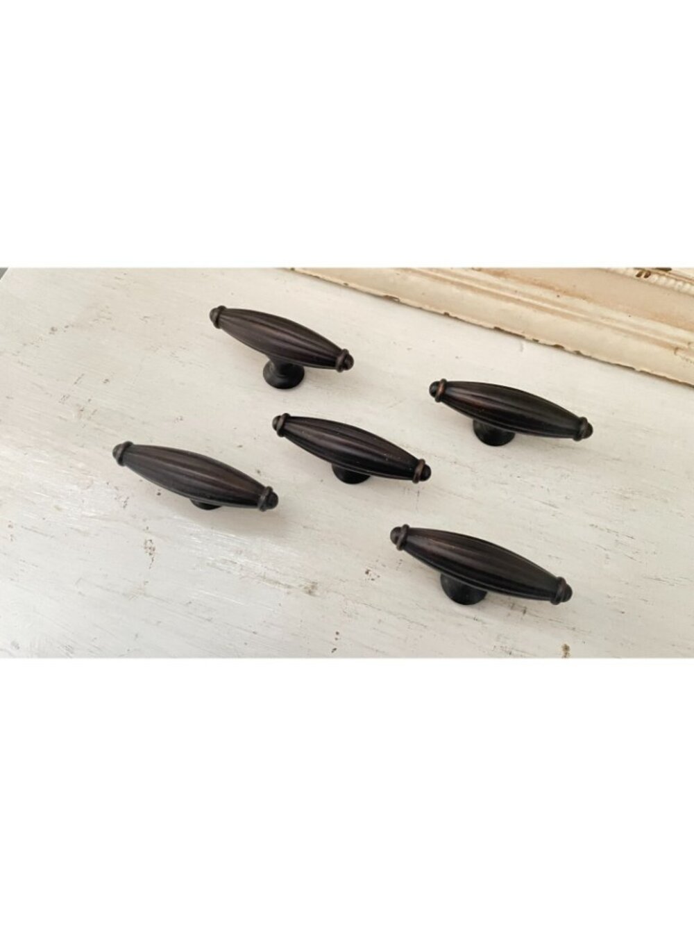 Four (4)  Amerock Oil Rubbed Bronze Drawer Pull Knobs Furniture Cabinet Hardware